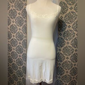 White Skims slip with lace detail.